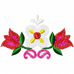 Flowers And Tree Embroidery Design 10